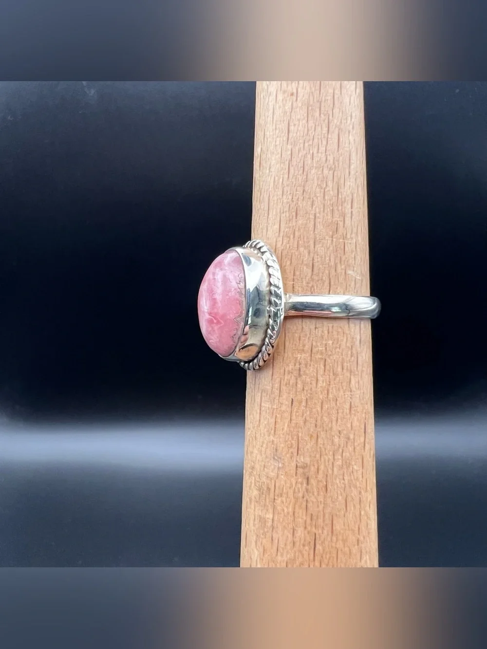 925 Sterling Silver rhodochrosite ring